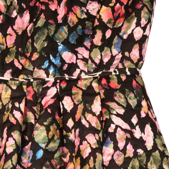 Tahari Fit and Flare Dress Womens 2 Petite 2P Black Abstract Artsy Lined Boho - Picture 5 of 11